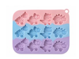 Molde silicona tricolor 12 dinosaurios bombones